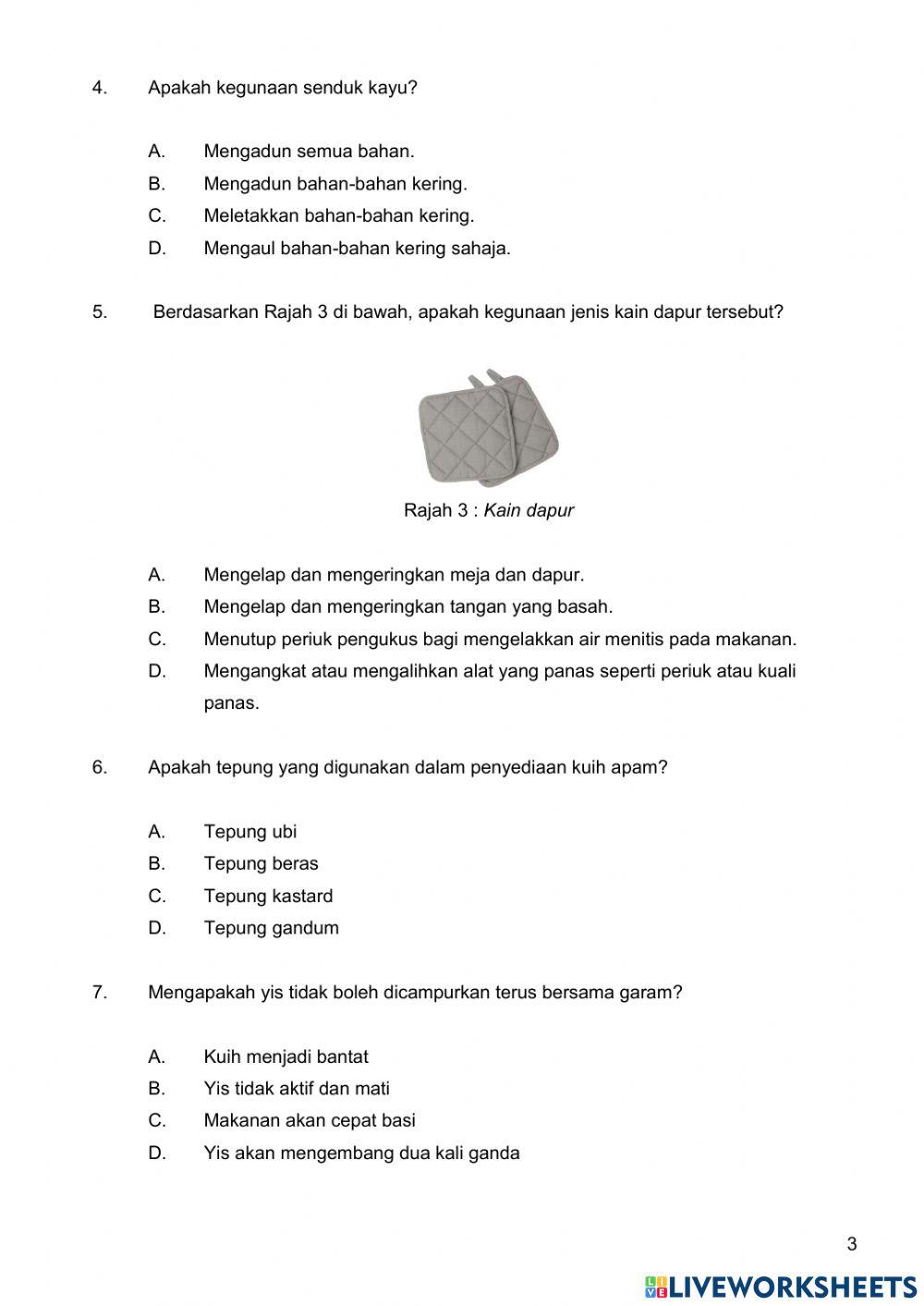 Penilaian Pengetahuan (Bater dan Doh) - KVS Pembuatan Pastri