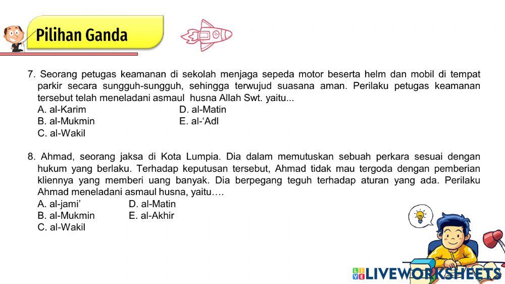 LKPD Asmaul Husna Kelas 10