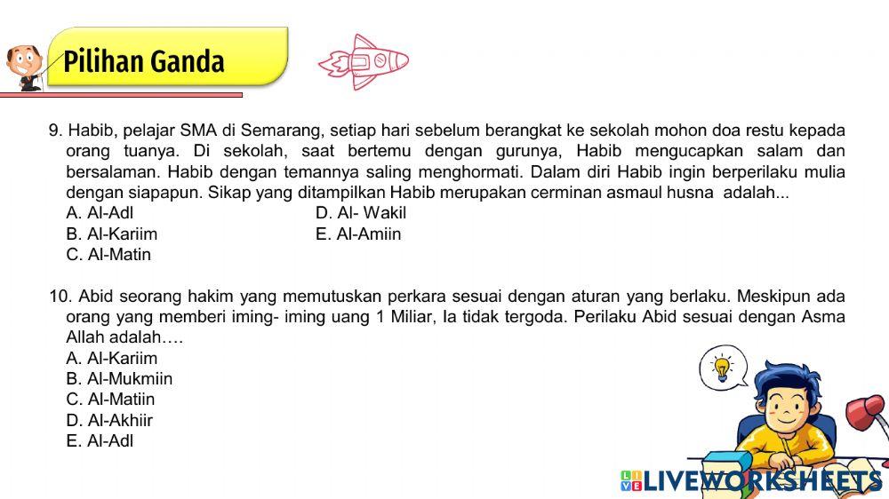 LKPD Asmaul Husna Kelas 10
