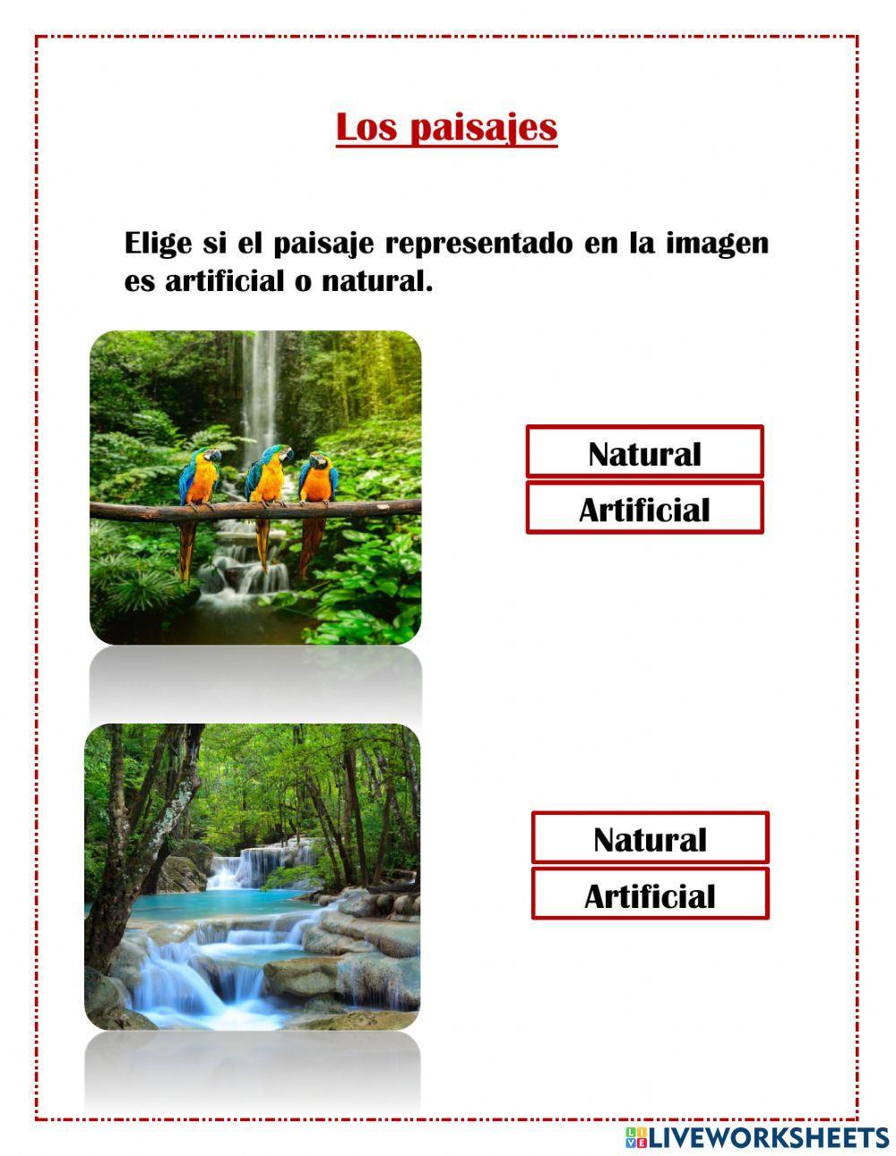 Paisajes naturales y artificiales