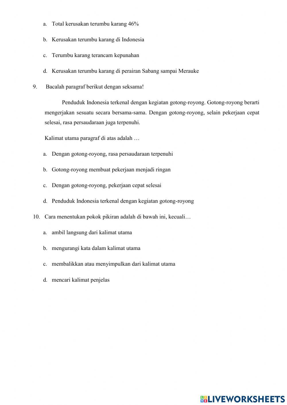 Soal Evaluasi Kelas 5 Tema 1 Subtema 1 Pembelajaran 5