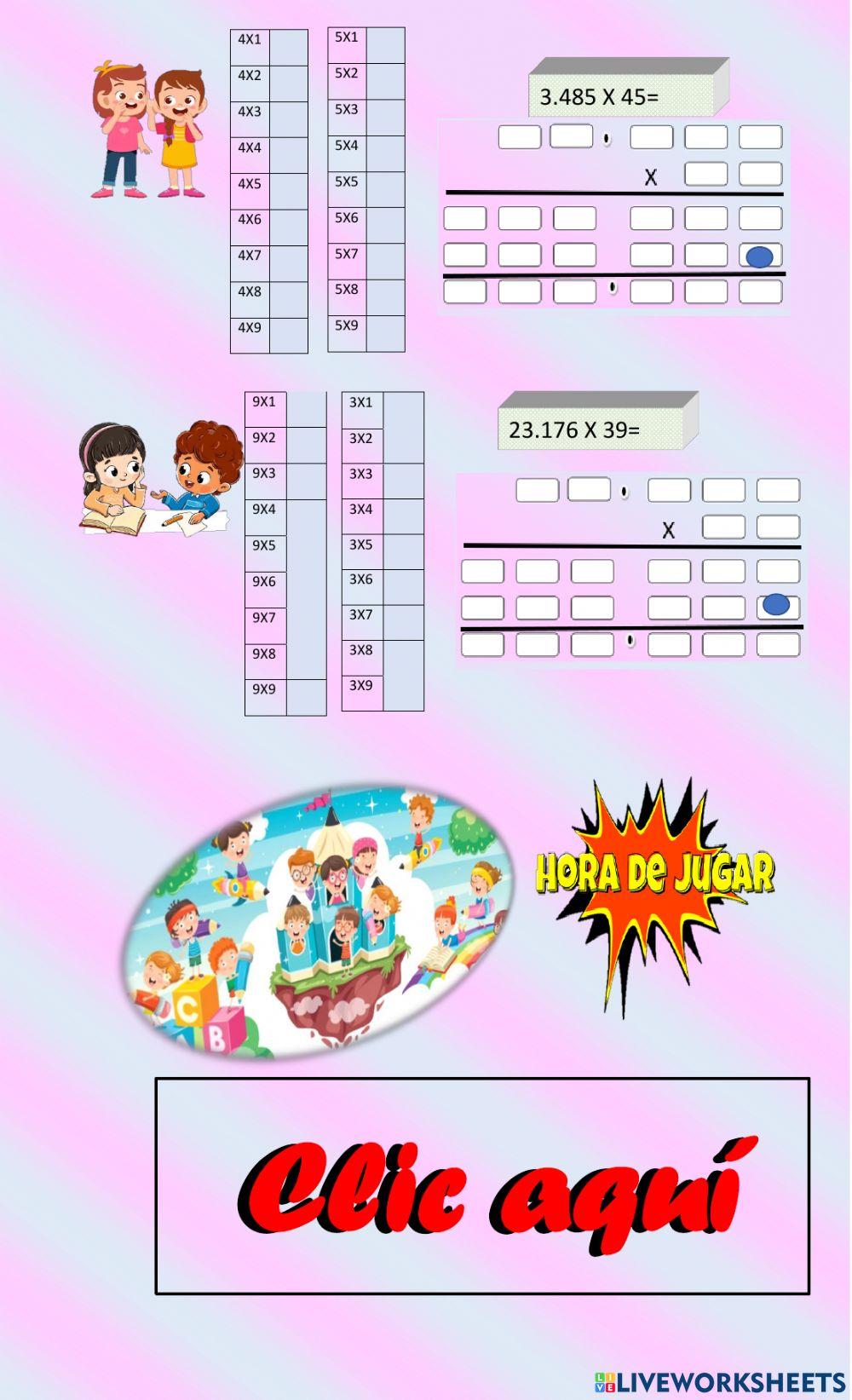 Multiplicación por dos cifras