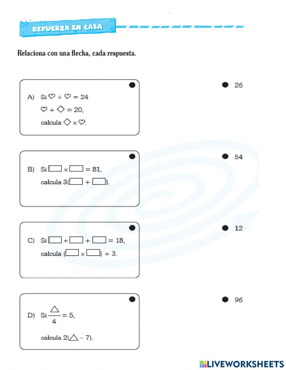 Evaluación  de razonamiento matemático