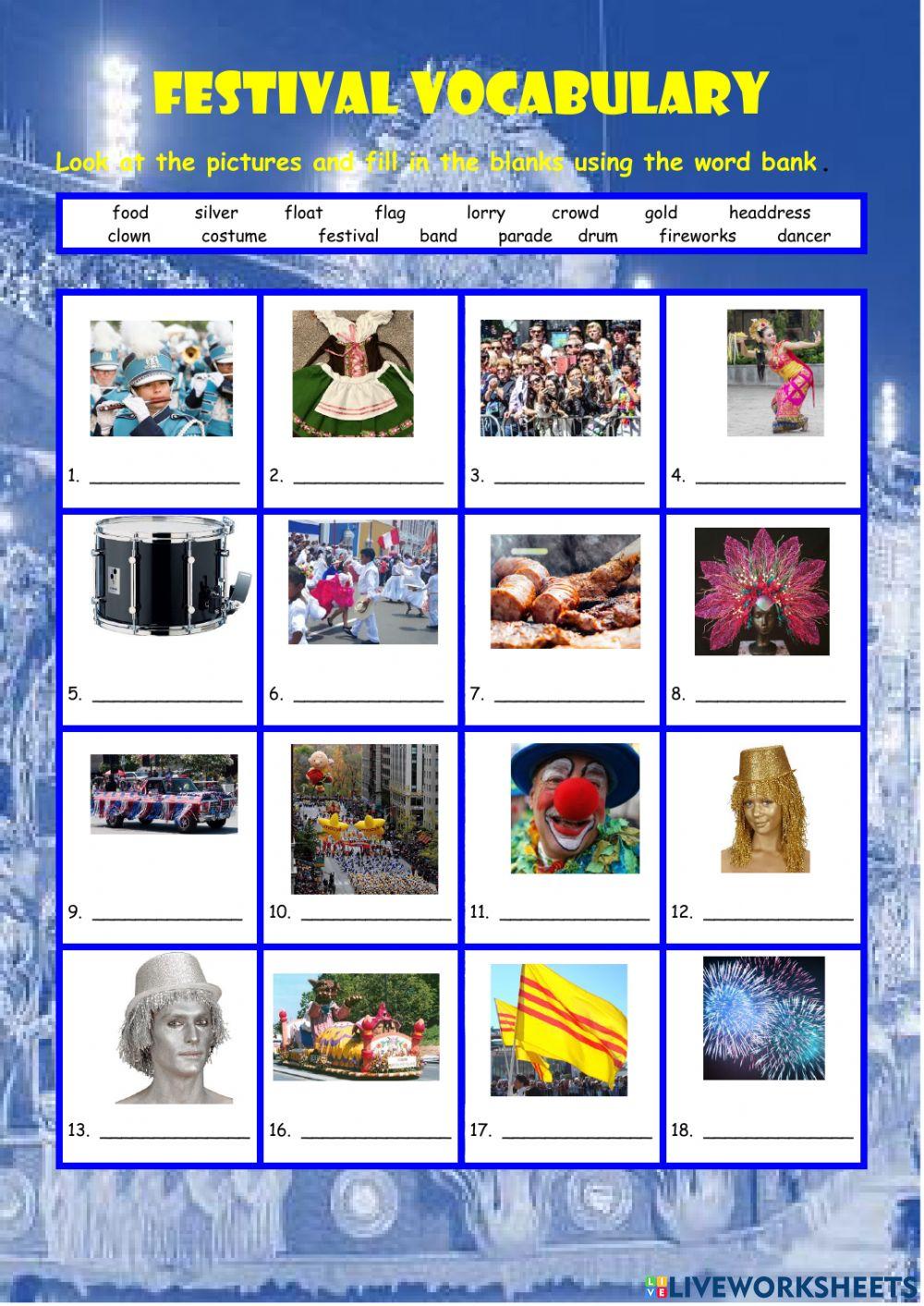 Frestival Vocabulary