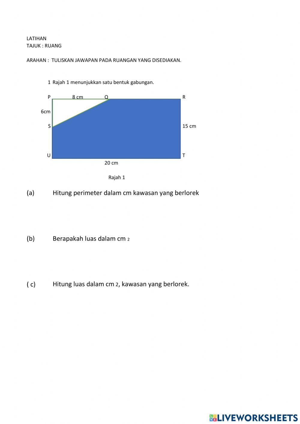 Latihan matematik tahun 6 - perimeter dan luas