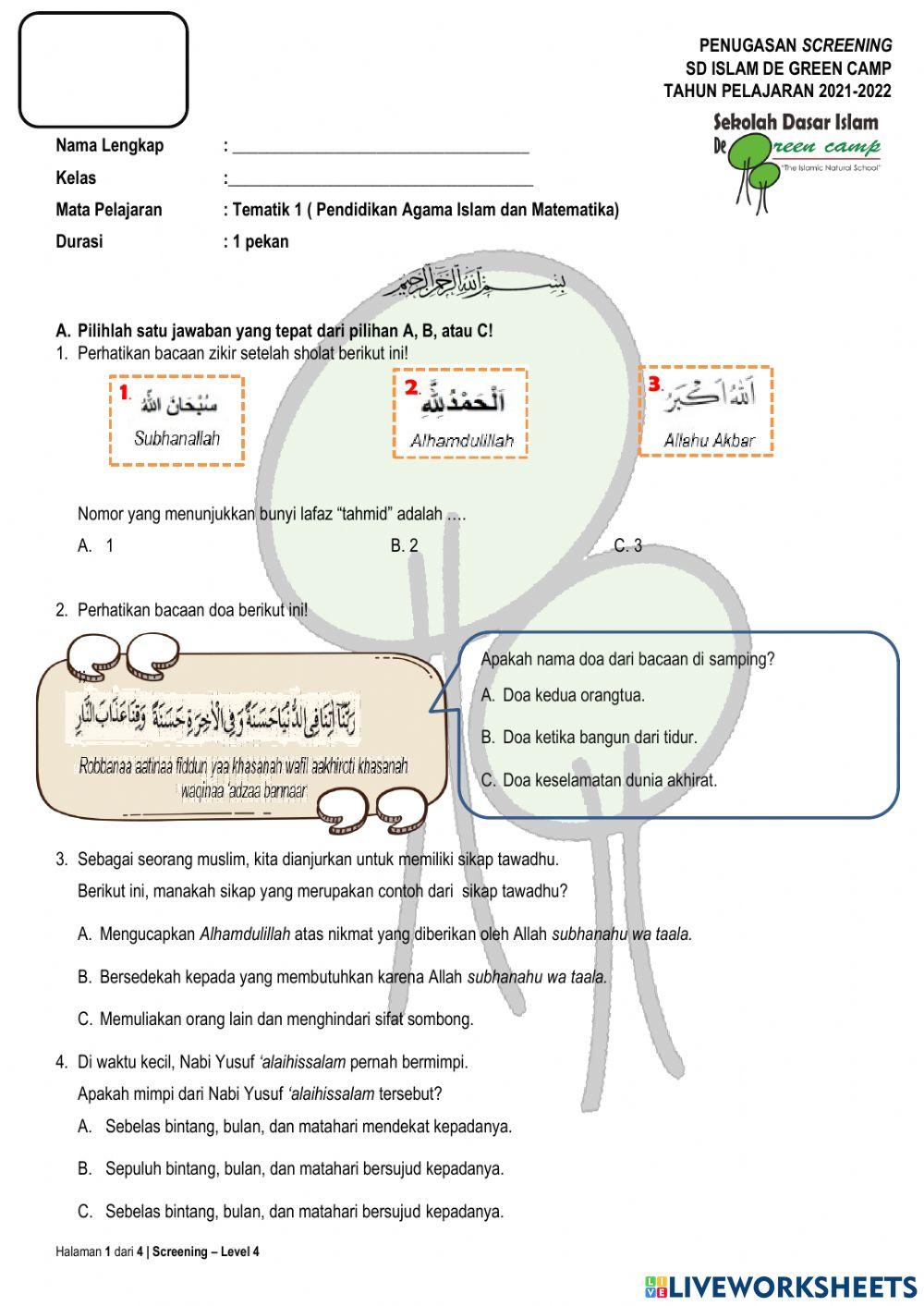 Screening PAI dan Matematika