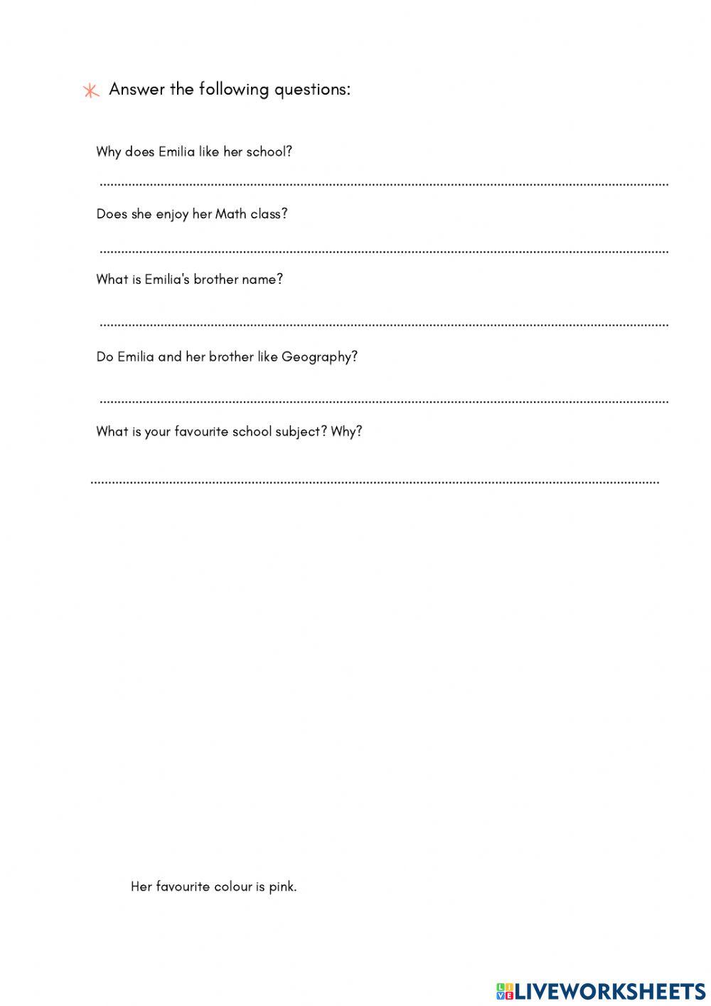 Present simple and school subjects