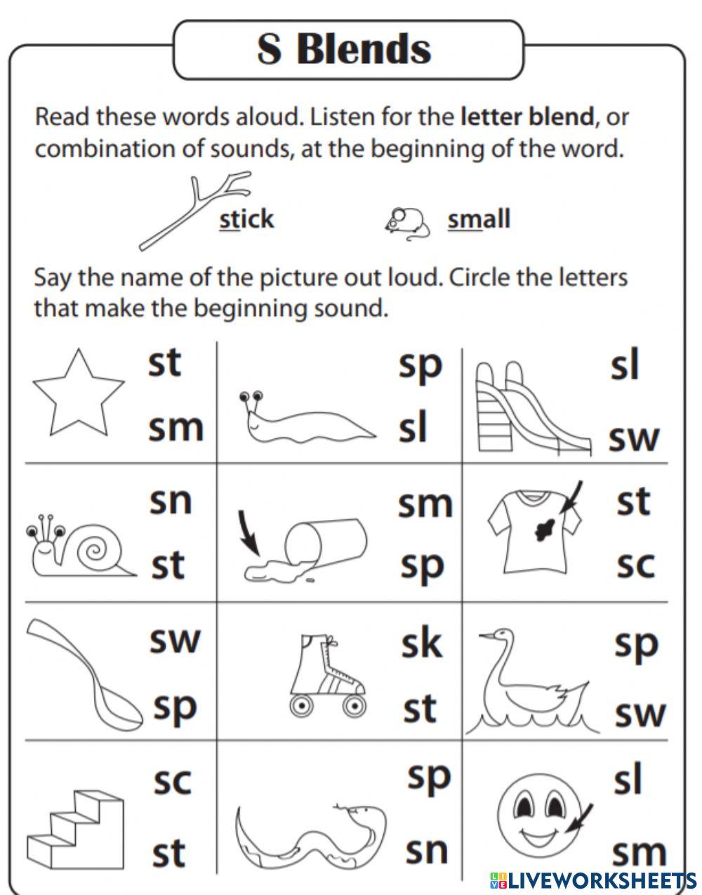 Beginning Blends with -s- Beginning Blends with -s-
