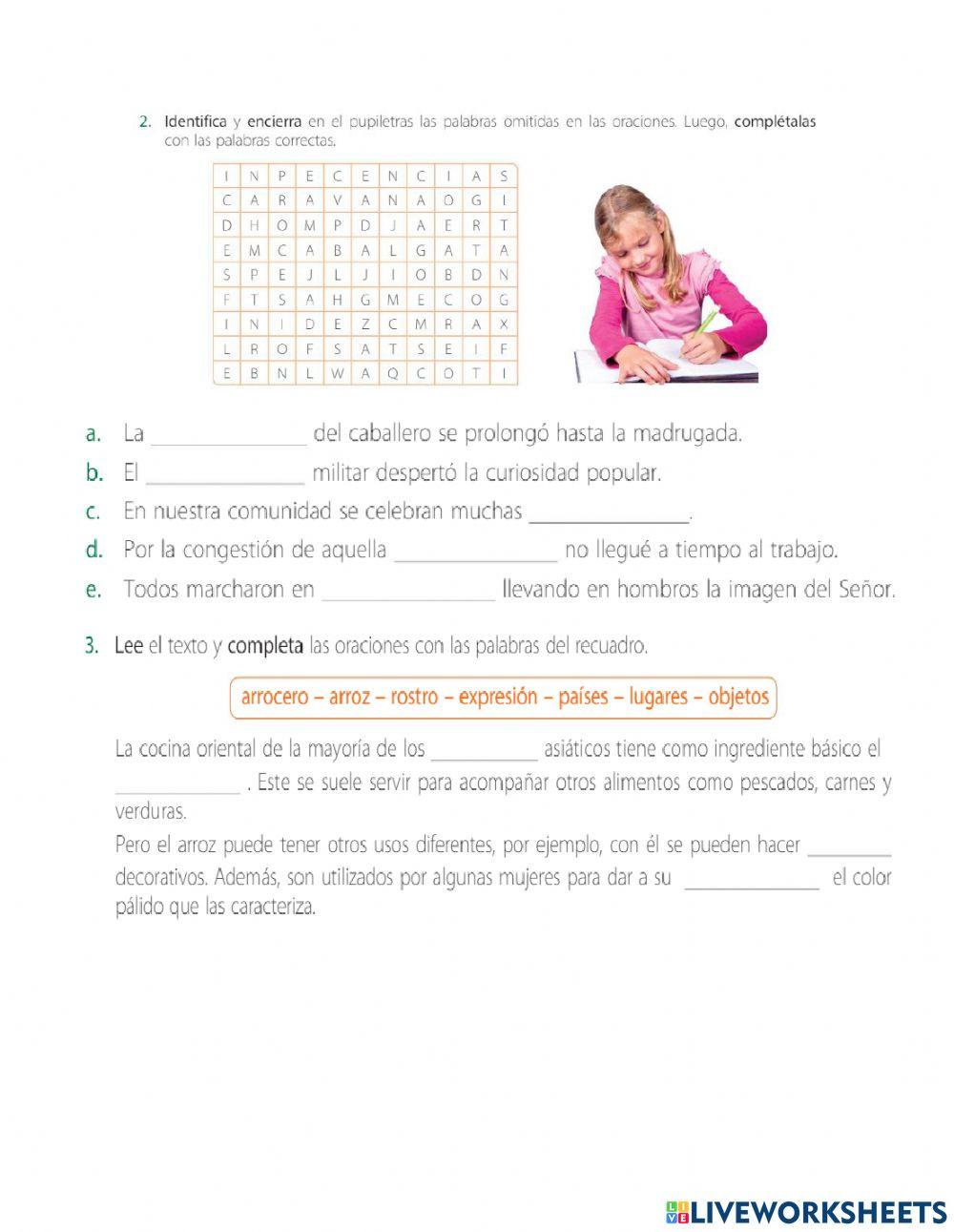 Oraciones incompletas