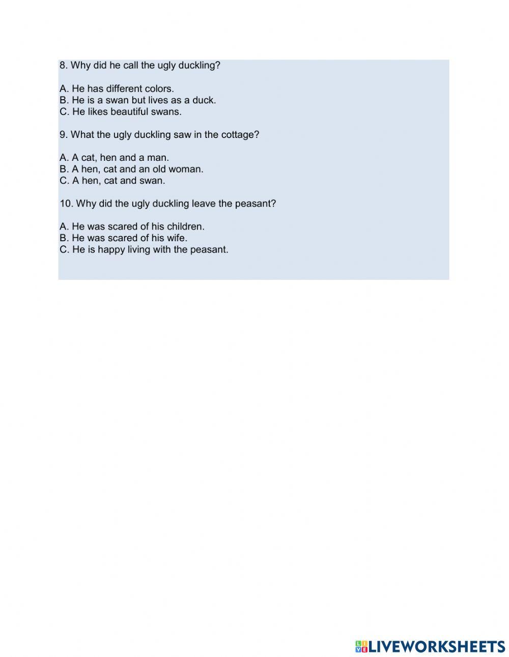 Narrative Text: The Ugly Duckling