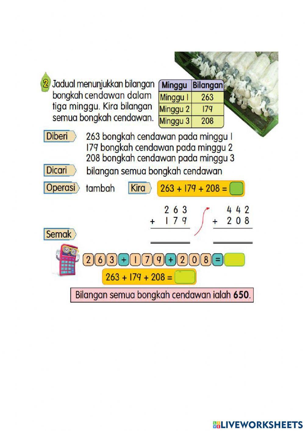 Isi tempat kosong dengan jawapan yang betul
