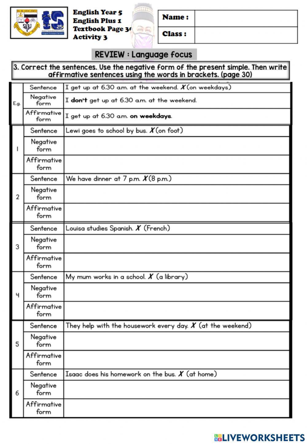 live-worksheet-english-plus-1-year-5-textbook-page-30-activity-3