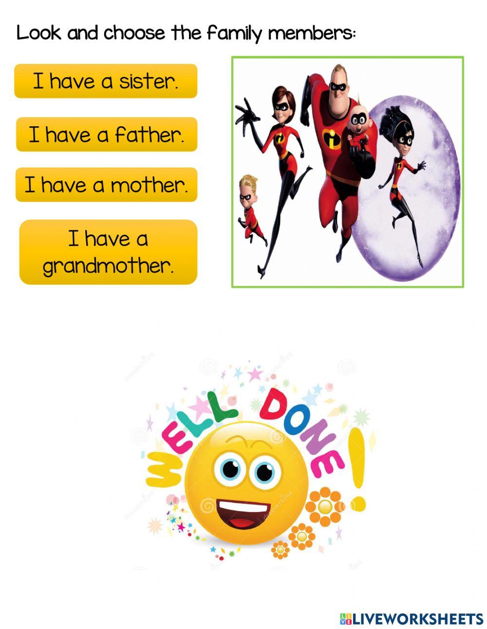 1st GRADE- FAMILY MEMBERS