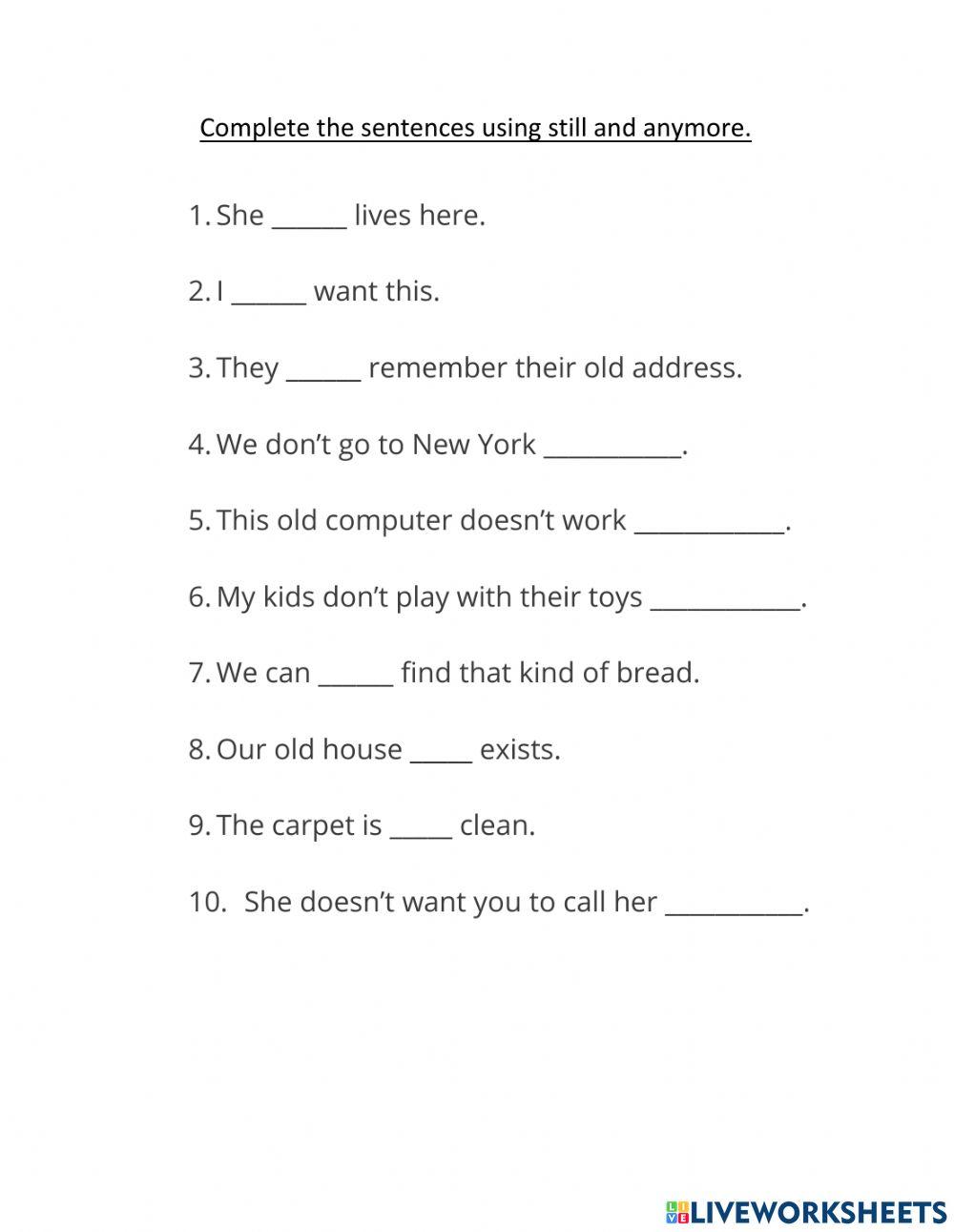 Week 7 still and anymore