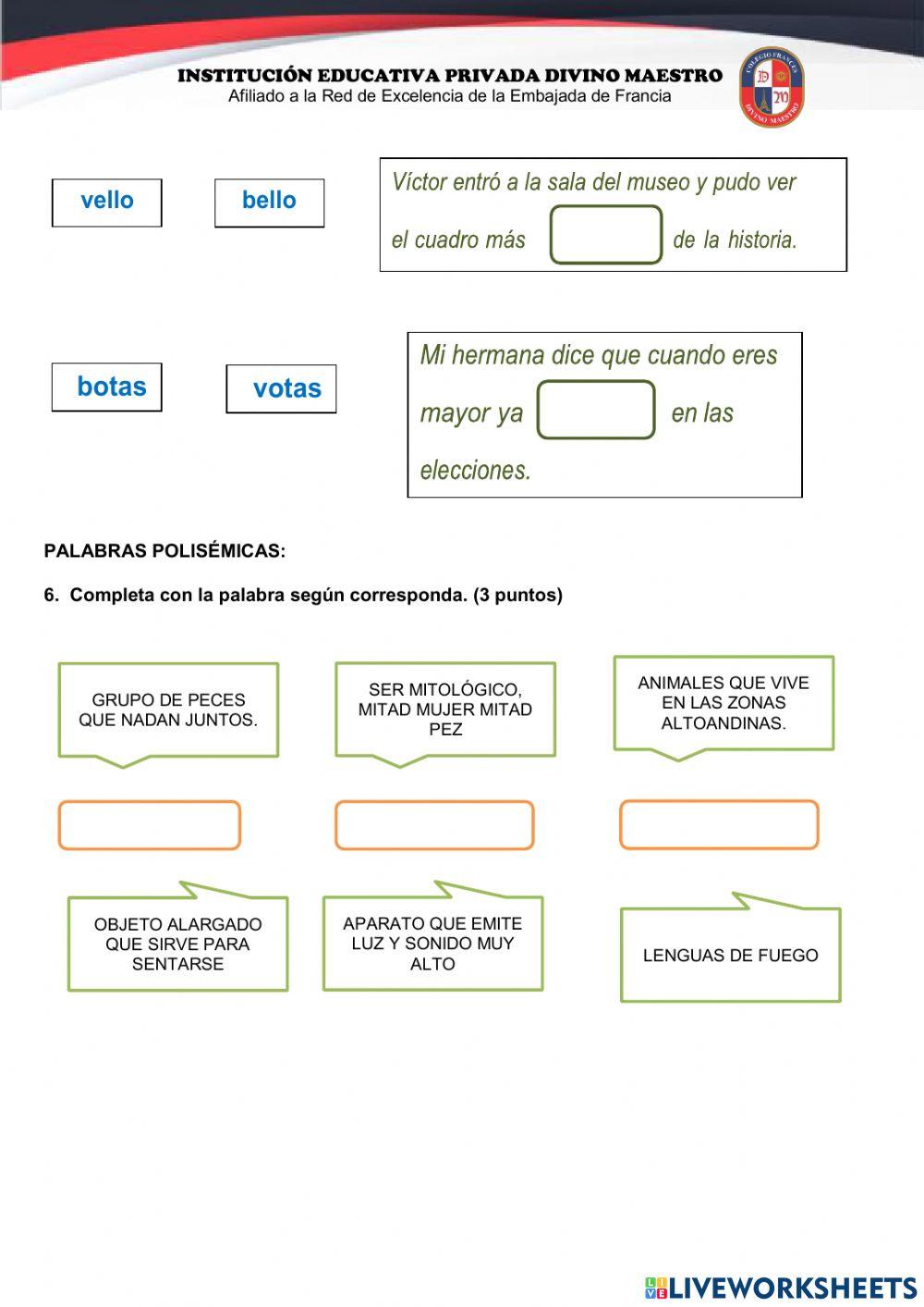 Examen Bimestral II - Razonamiento  verbal