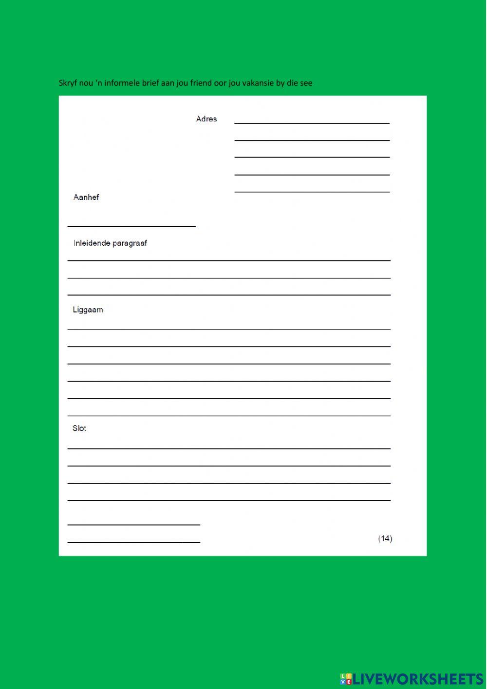 GRAAD 6 AFRIKAANS EERSTE ADDISIONELE TAAL Middel eksamen part 2 paper 1