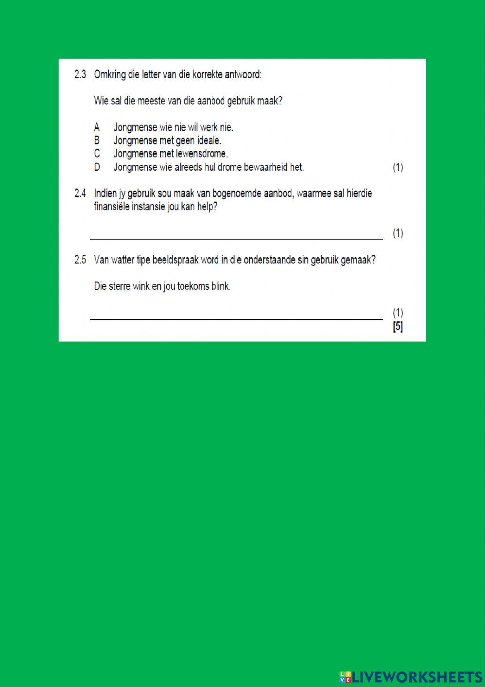 Afrkaans paper 2 part 1