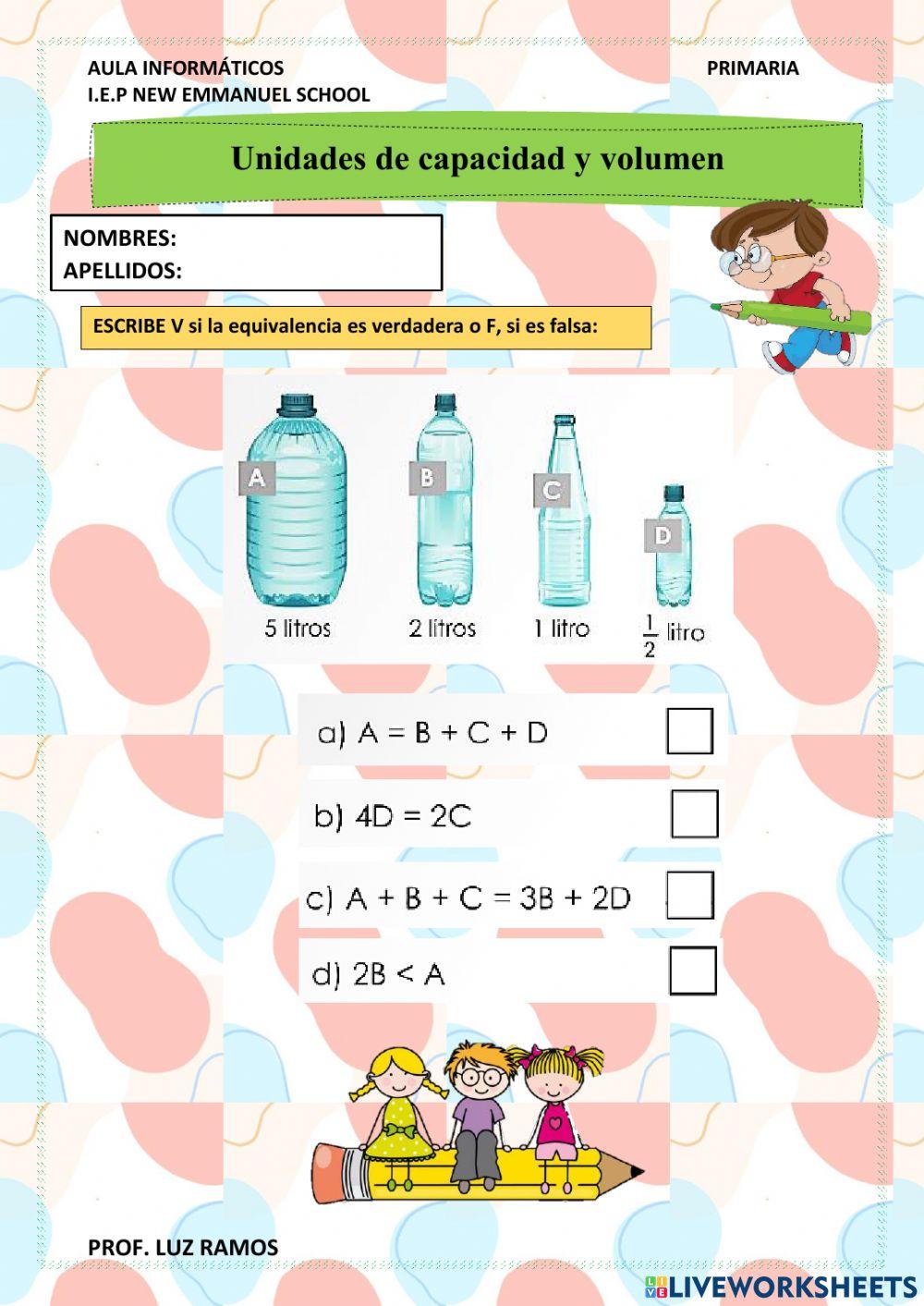 Unidades de capacidad y volumen