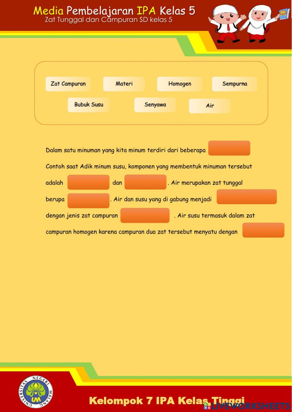 LKPD IPA Kelas 5 SDN 2 Kedungrejo
