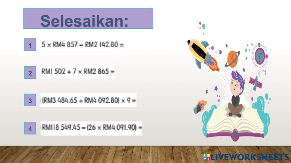 Tambah tolak darab wang