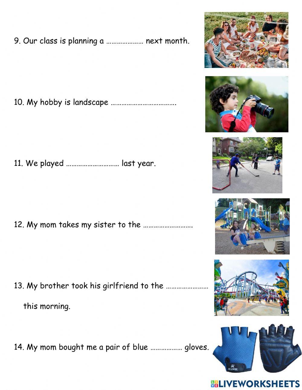 Outdoor activit… | Free Interactive Worksheets | 1171698