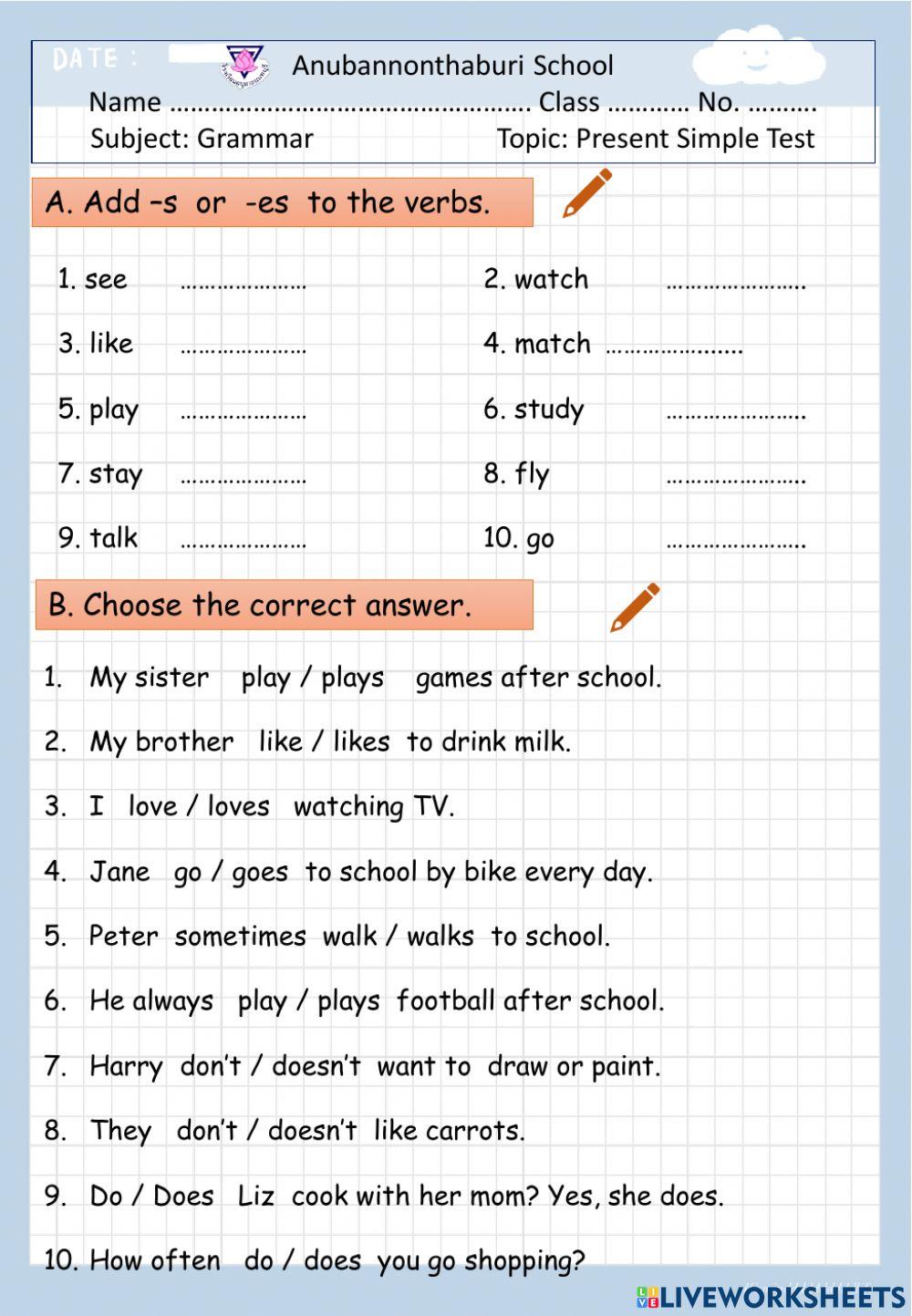 Present simple tense