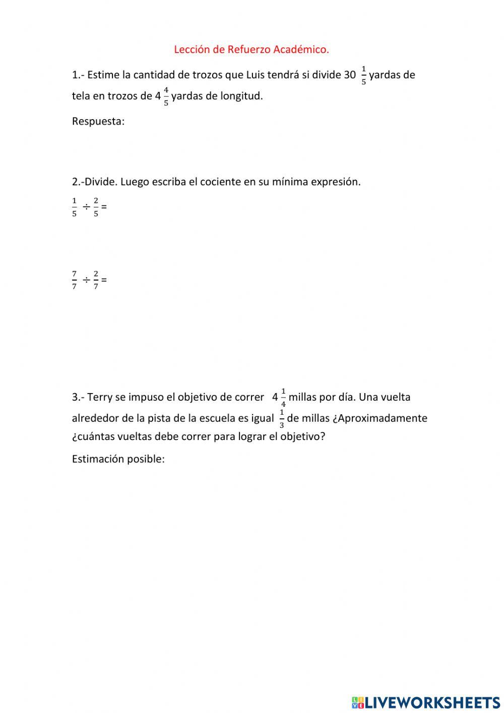 Estimaciòn y divisiòn