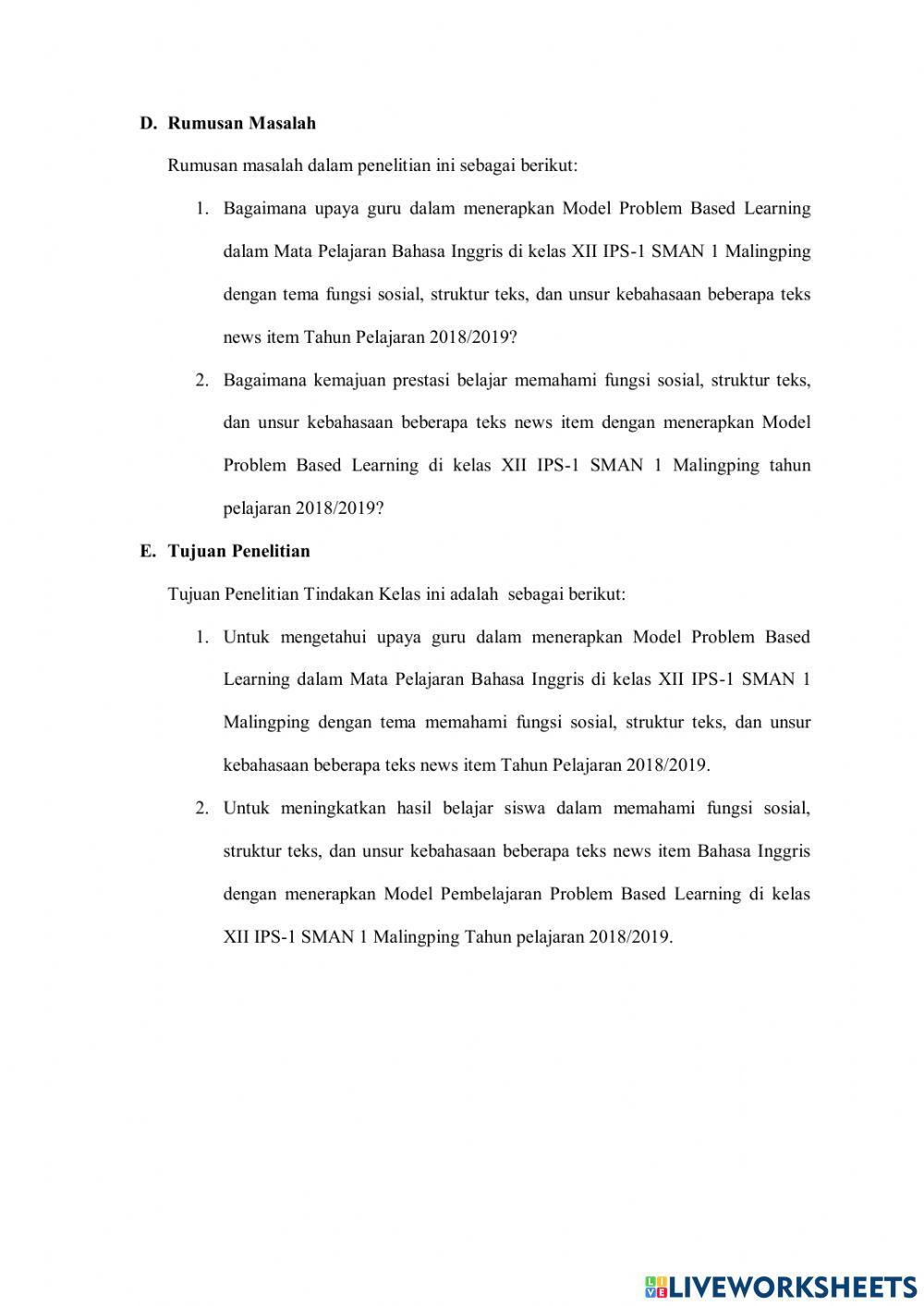 Classroom action research