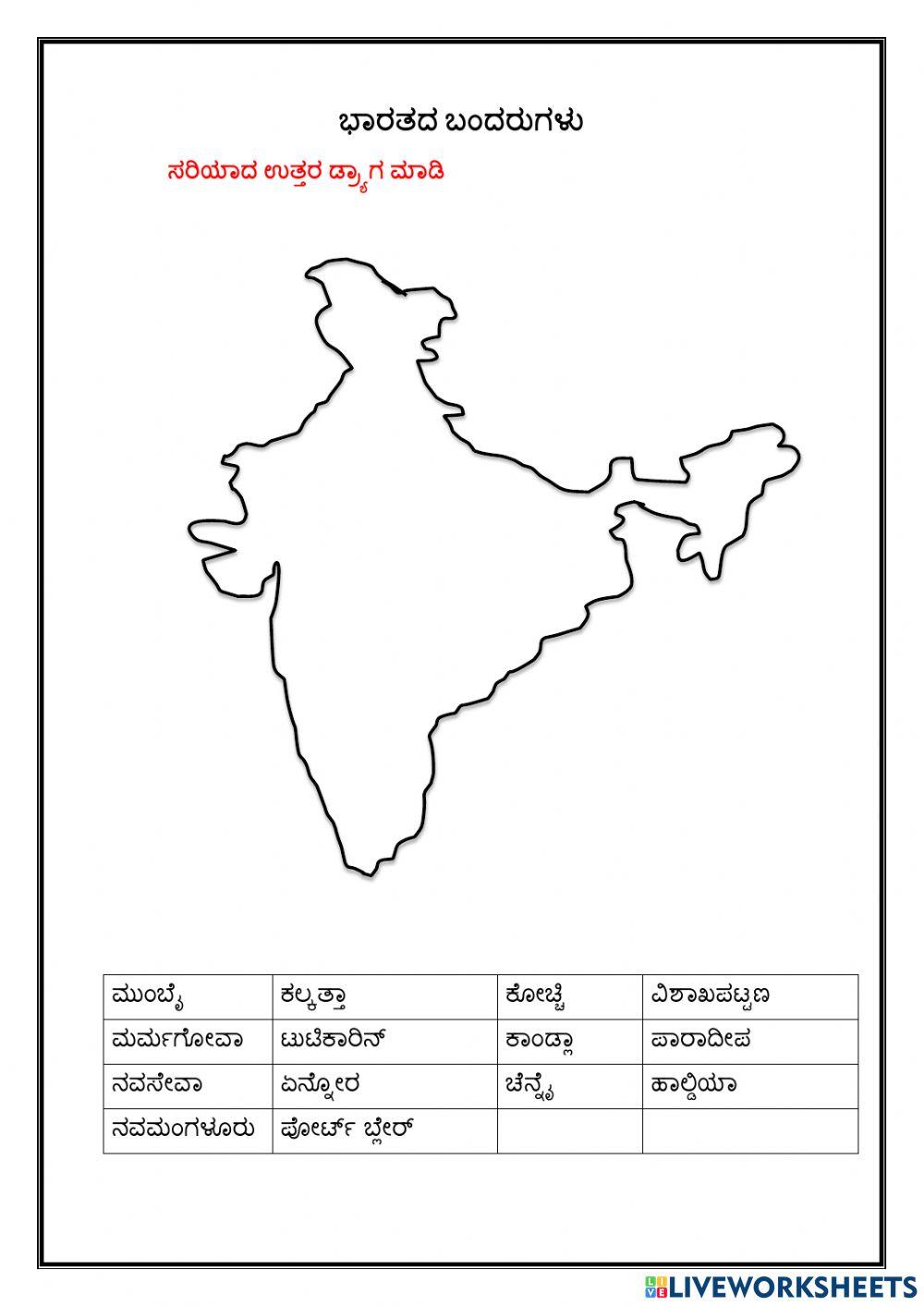 Indian land resource(work sheet 1) 10th class