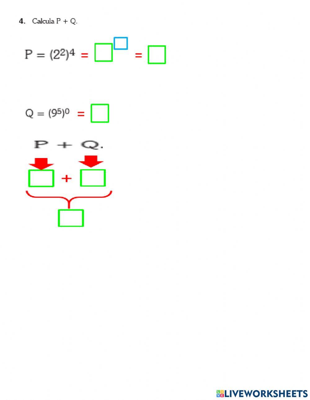 Evaluación de álgebra