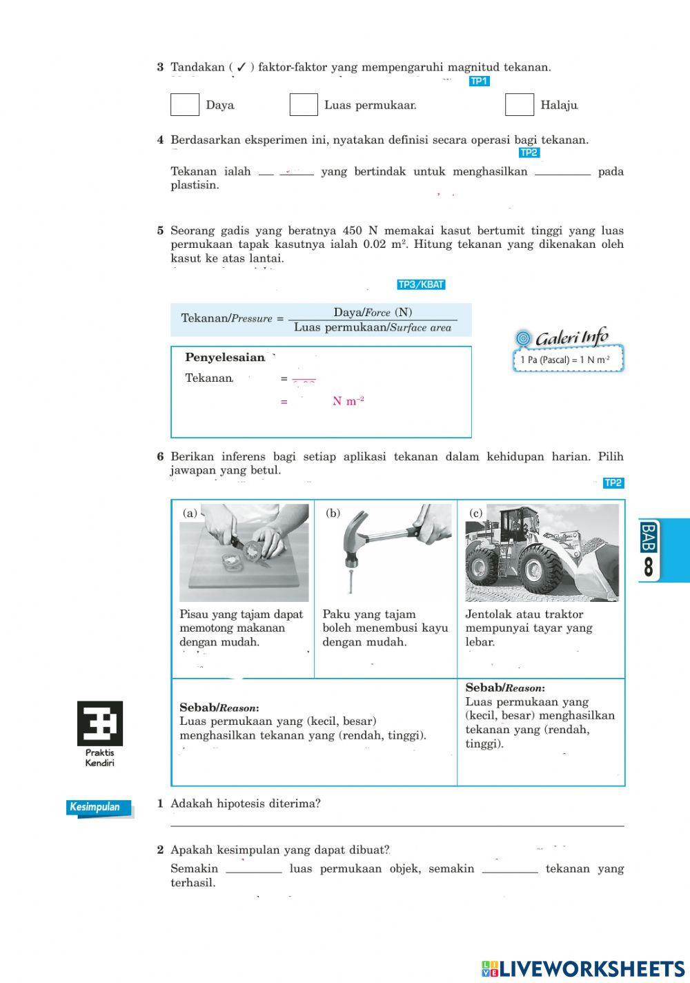 Hubungan Antara Tekanan dan Luas Permukaan
