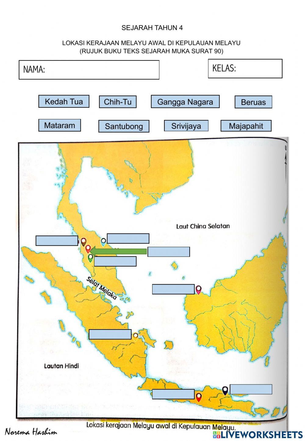 Lokasi kerajaan melayu awal di Kepulauan Melayu