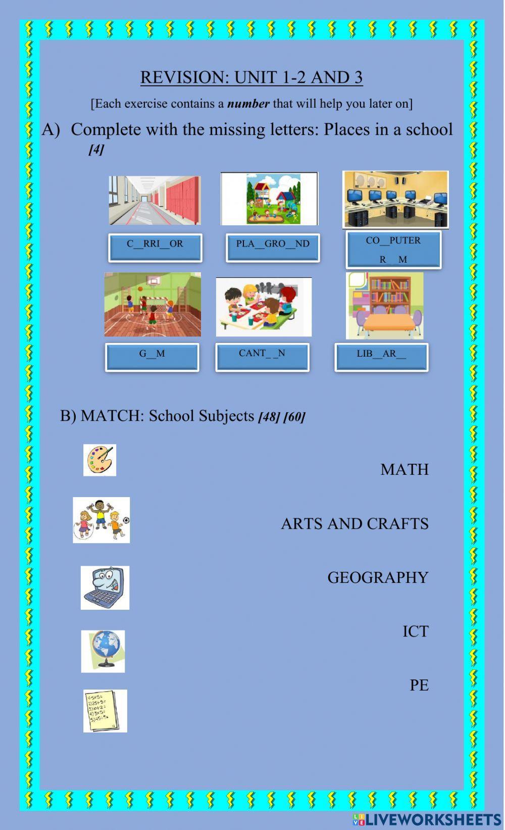 Give me five - Units 1 - 2 -3