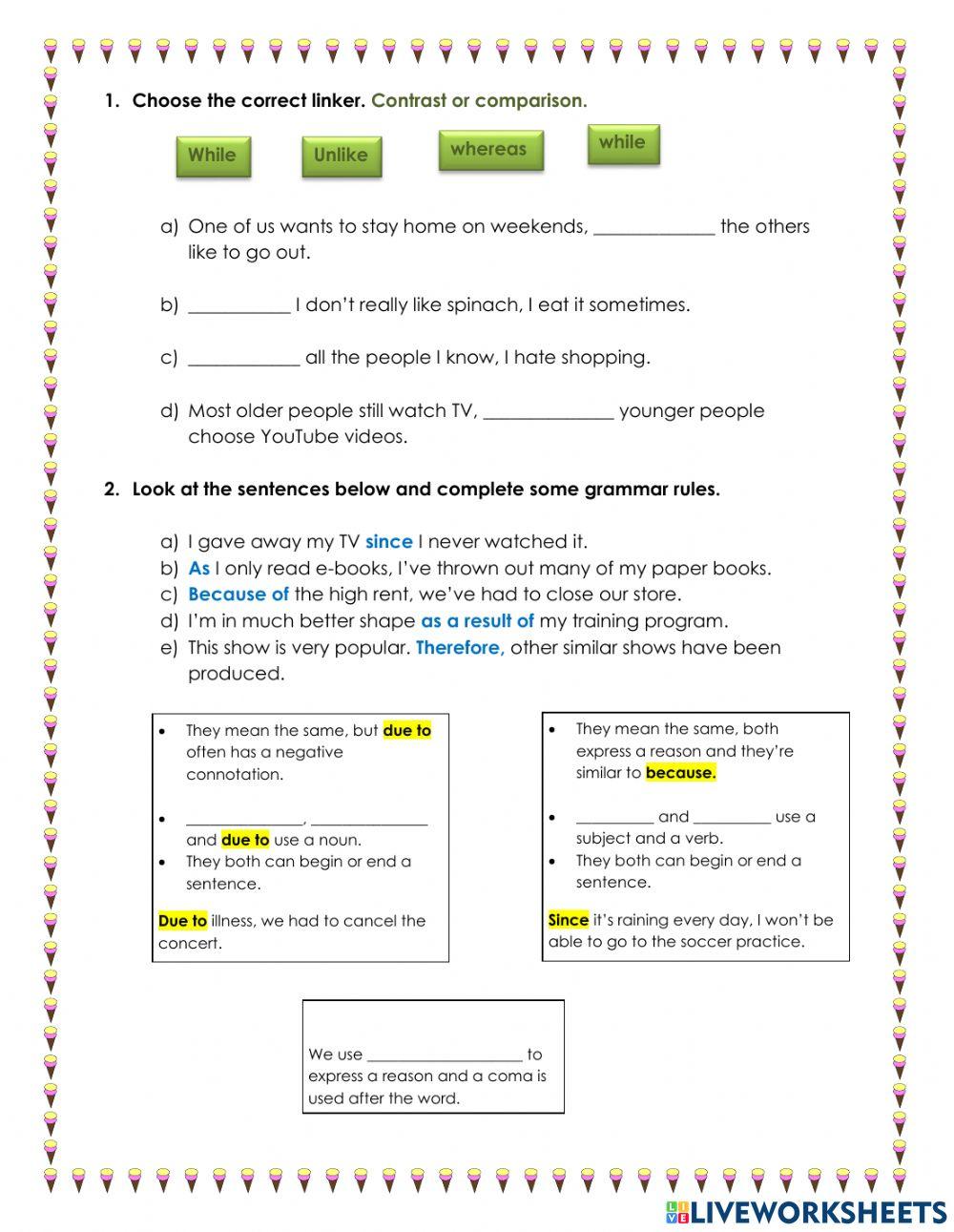 Comparison & Contrast - Reasons