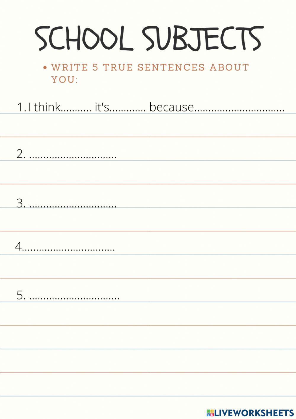 Present simple and school subjects