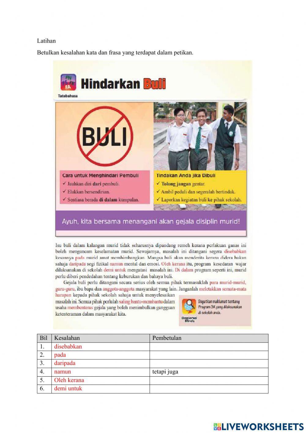 Membetulkan kesalahan