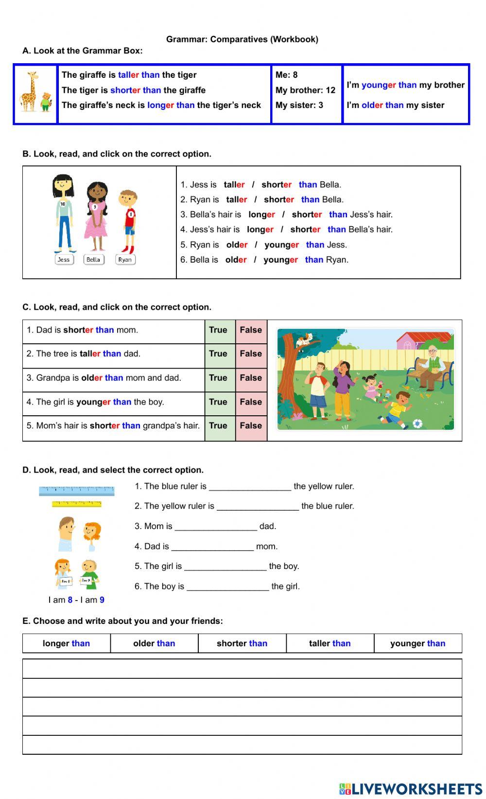 Grammar: Comparatives (Unit 10 Workbook)