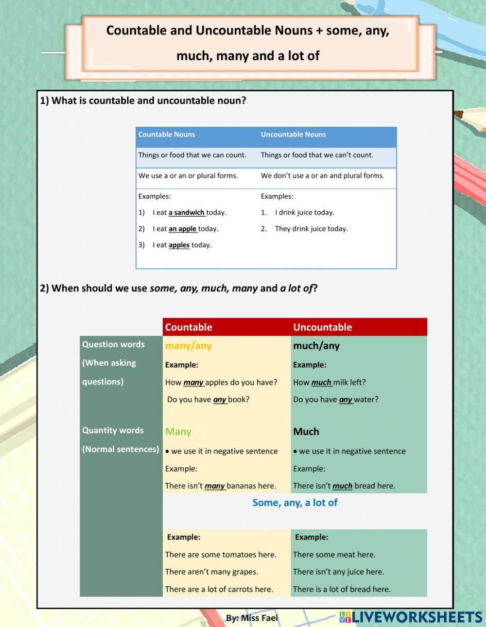 Countable and Uncountable Noun