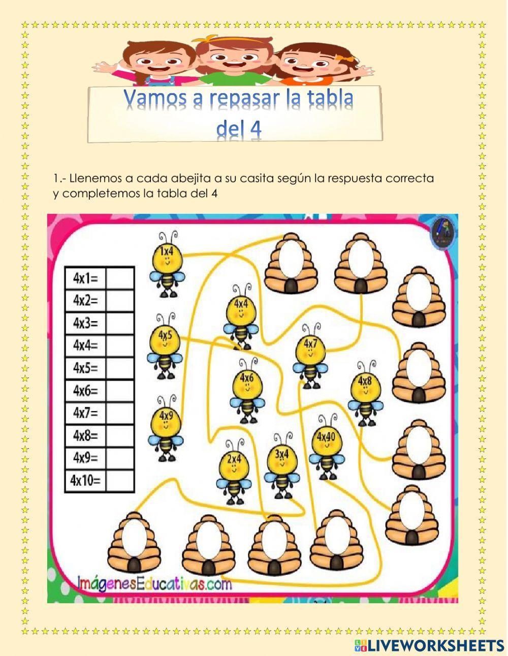 Tabla del 4