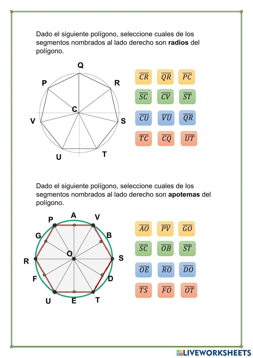 Polígonos regulares y sus elementos