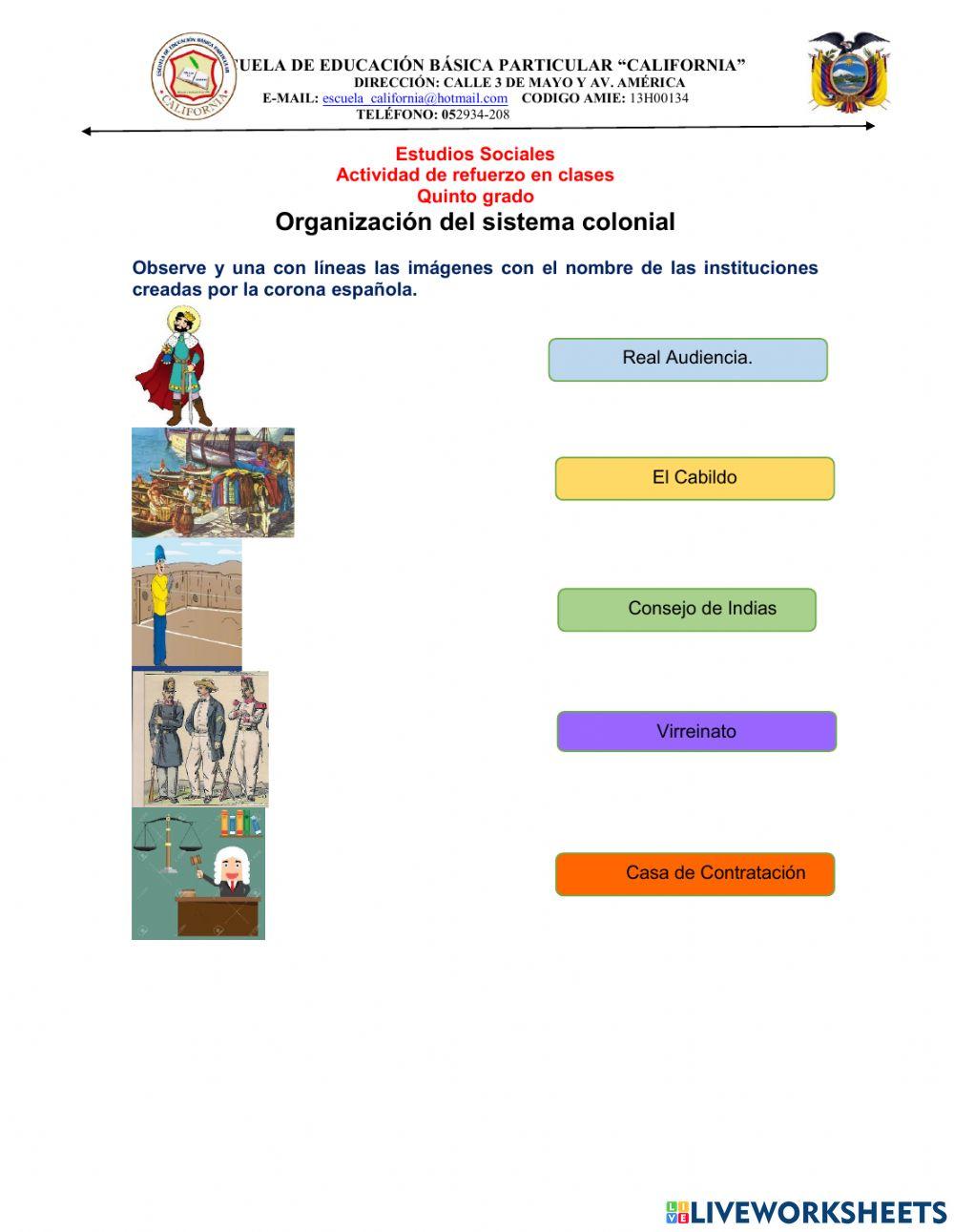 Organización del sistema colonial