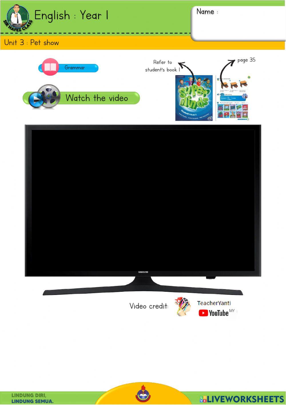 English Y1 - Pet show 3