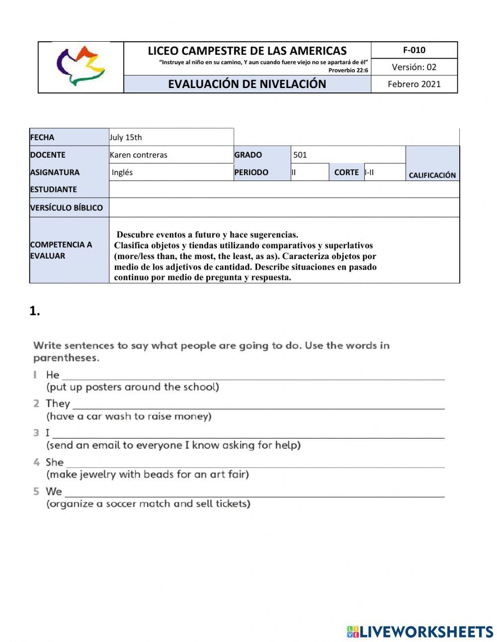 NIVELACION QUINTO-SEGUNDO PERIODO