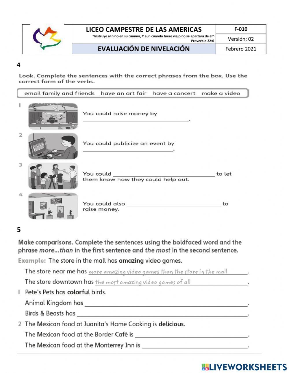 NIVELACION QUINTO-SEGUNDO PERIODO