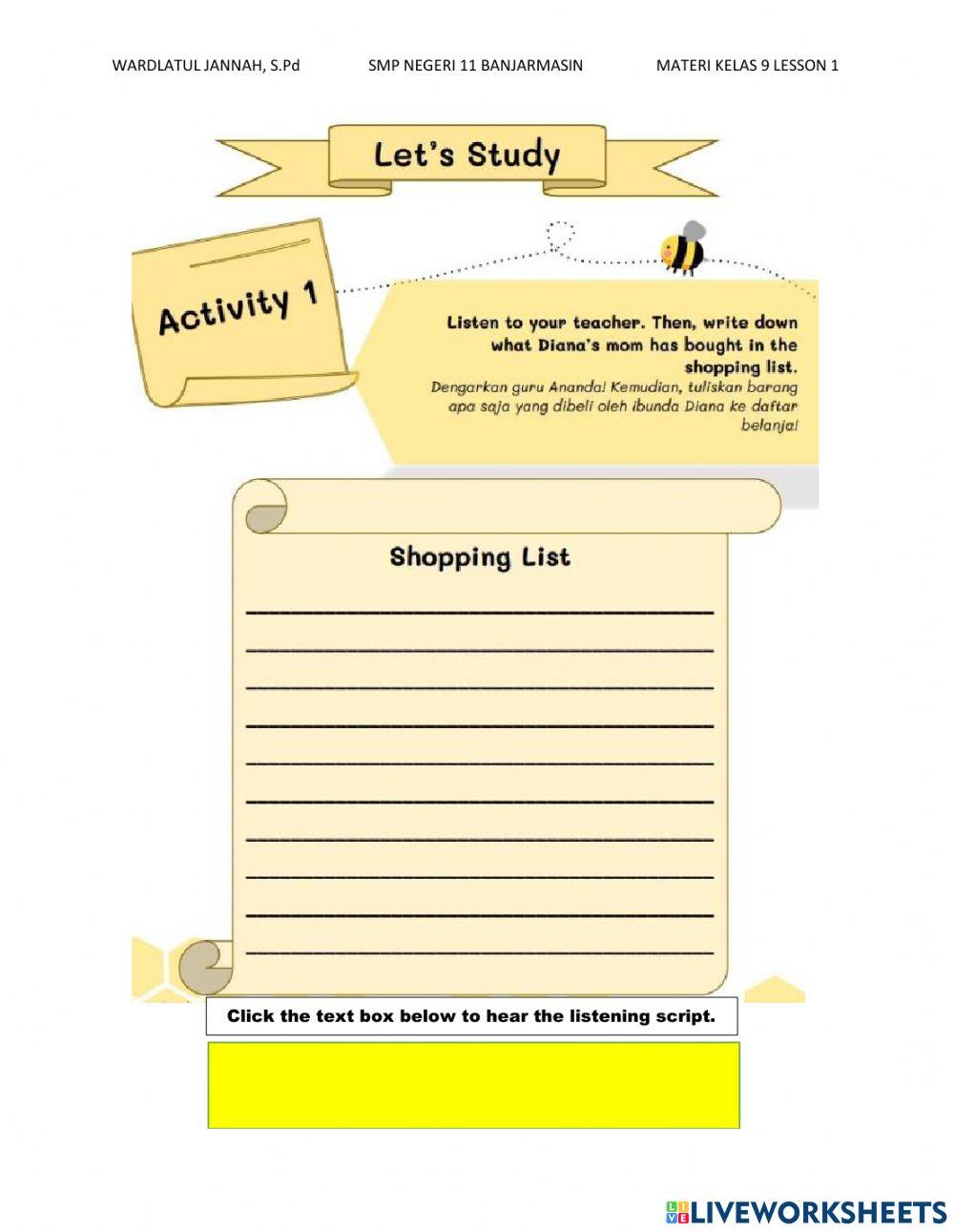 LESSON 1 LET'S MAKE IT