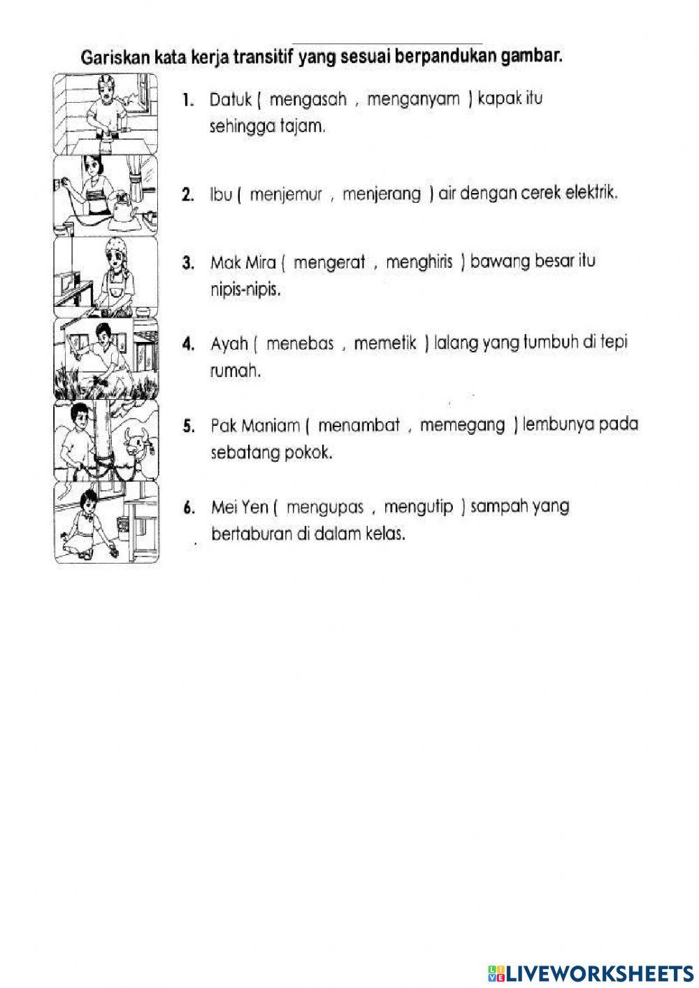 Latihan kata kerja aktif transitif