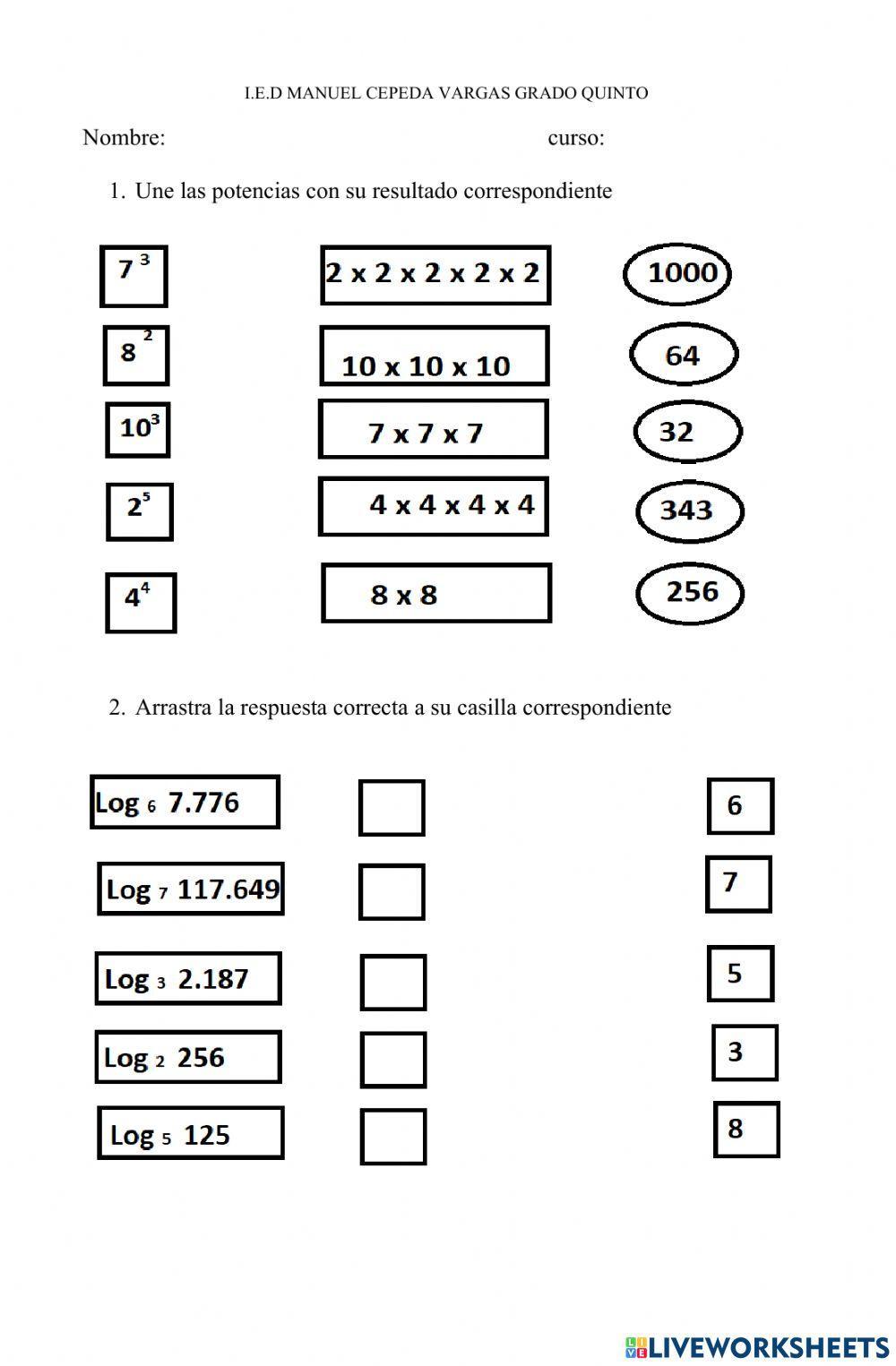 Logaritmacion - potenciacion