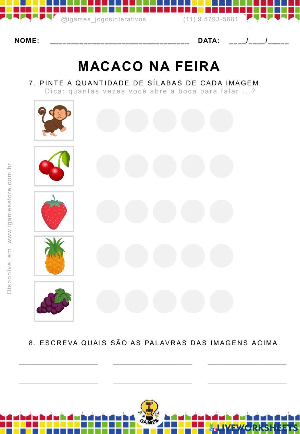 Macaco foi à feira - Sequência 1