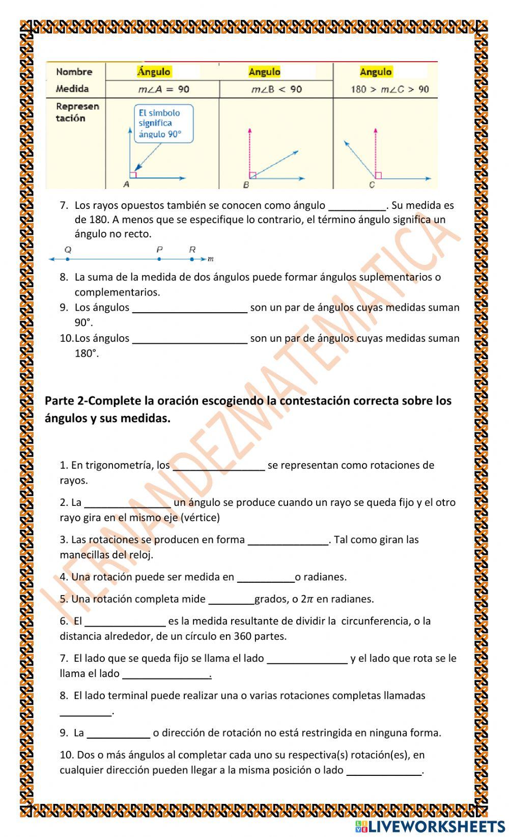 Unidad 1-Los ángulos y sus medidas