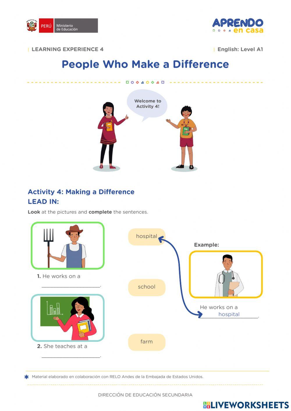 Activity 4: Making a Diference